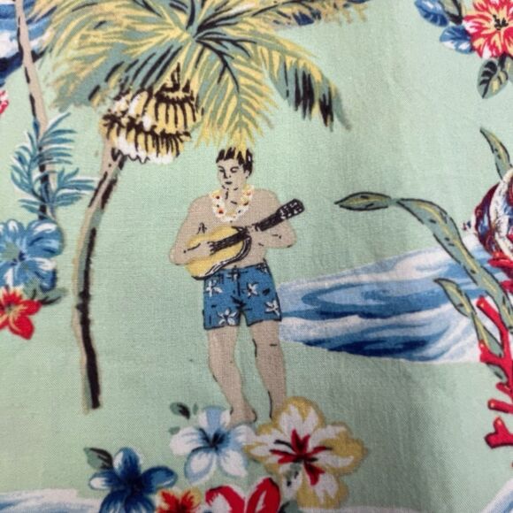 Polo Ralph Lauren Hawaiian Shirt 1XB Hula Girl Palm Tree Ukulele Beach Viscose - Picture 4 of 11